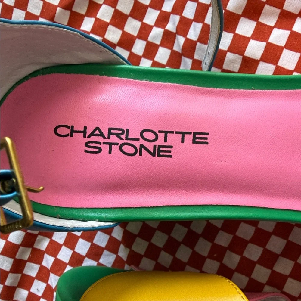 Charlotte Stone Colorblock Platform Sandals in Yellow, Pink, Blue & Green - Picture 2 of 6